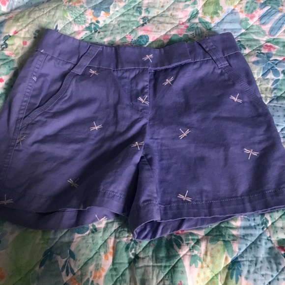 J. Crew Factory Pants - J. Crew blue dragonfly print chino shorts